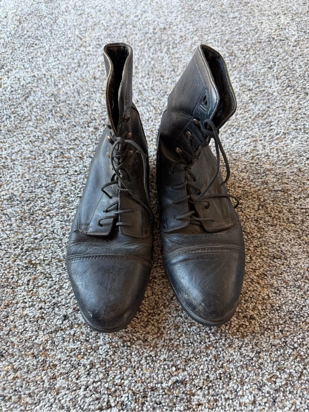 Ariat Black Leather Lace Up Paddock Riding Boots Women's US 8 Equestrian